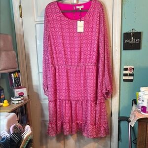 NWT Skies and Blue Curve Pink Floral Women's Dress